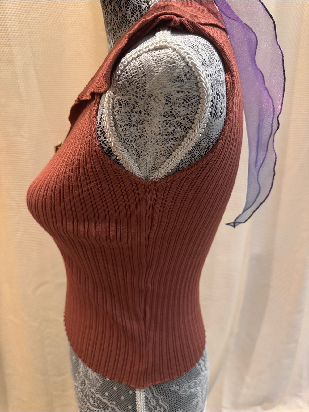 Chanel Knit Rust Color Sweater Removable Buttons - Picture 6 of 15